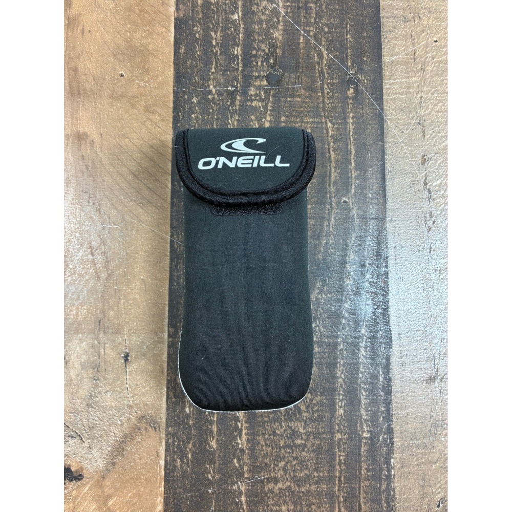 ONeill Black Neoprene Sunglasses Case Soft Pouch Hook and Loop Closure Logo